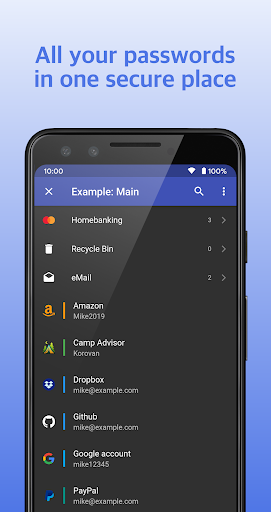 KPass: password manager Screen 2