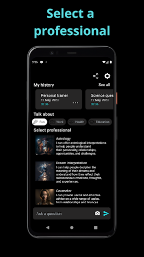 Android application Wise AI Chatbot screenshort