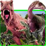 Iguanodon Jurassic city-Bipedal reptile habitat icon