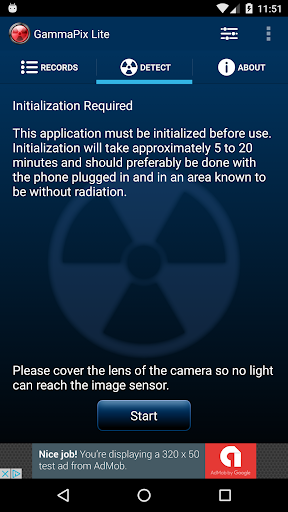 Android application GammaPix Lite-Gamma Rad Detect screenshort