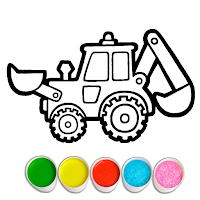 Coloring Excavator Glitter