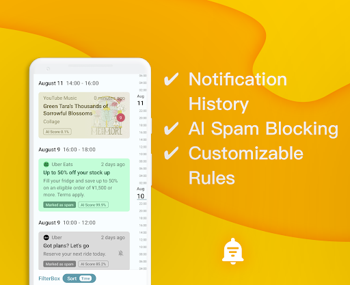 Android application FilterBox Notification Manager screenshort