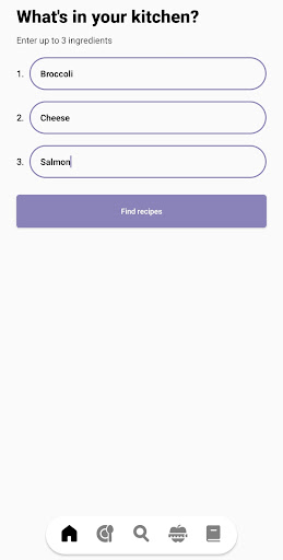 Screenshot of Recipe Generator App