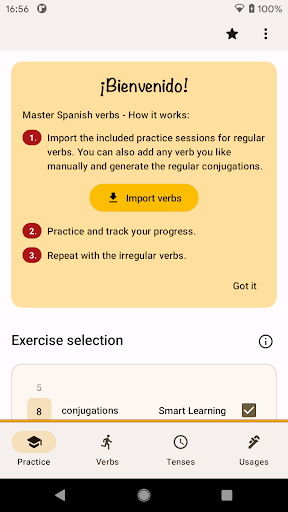 Android application Sé conjugar screenshort