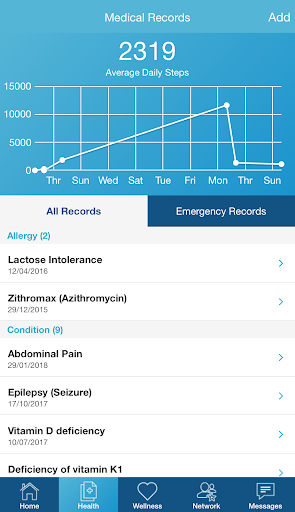 Medelinked - Personal Health R Screen 3
