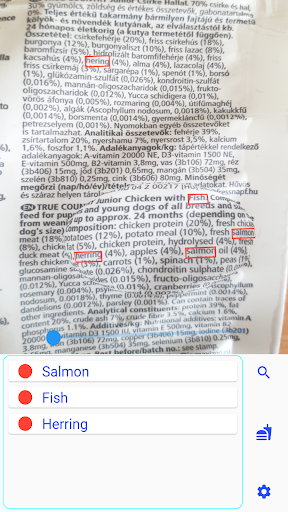 Android application Intol4Pets Animal Food Allergy screenshort