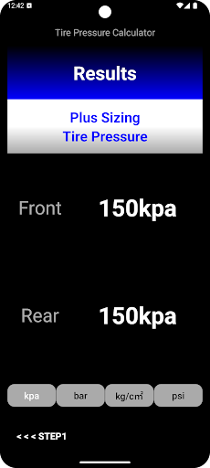 Plus-Sizing TIRE PRESSURE CALC Screenshot 4 - AppWisp.com