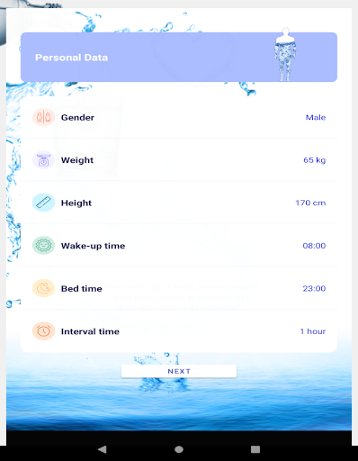 Android application Water Reminder - Health screenshort