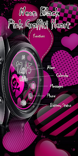 Pink Graffiti Heart_Watchface Screen 2