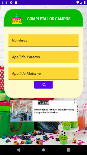 Android application Buscar cumpleaños perú screenshort