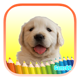 Puppy Dog Coloring Book. icon