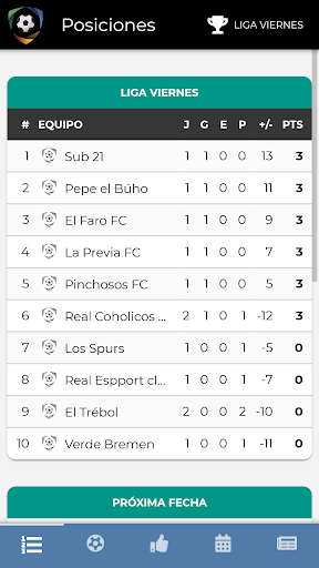 Android application Torneo Los Andes screenshort