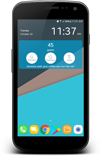 Android application coffee logger screenshort