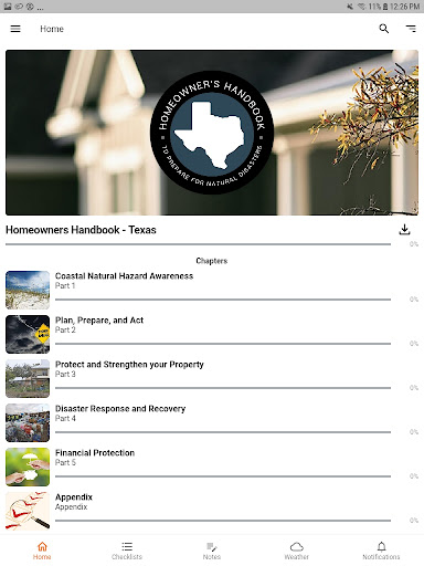 Android application Coastal Homeowner's Handbook screenshort