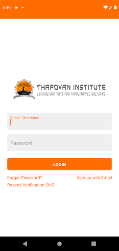 Android application Thapovan Institute screenshort