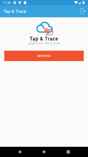 Android application Tap & Trace POD screenshort