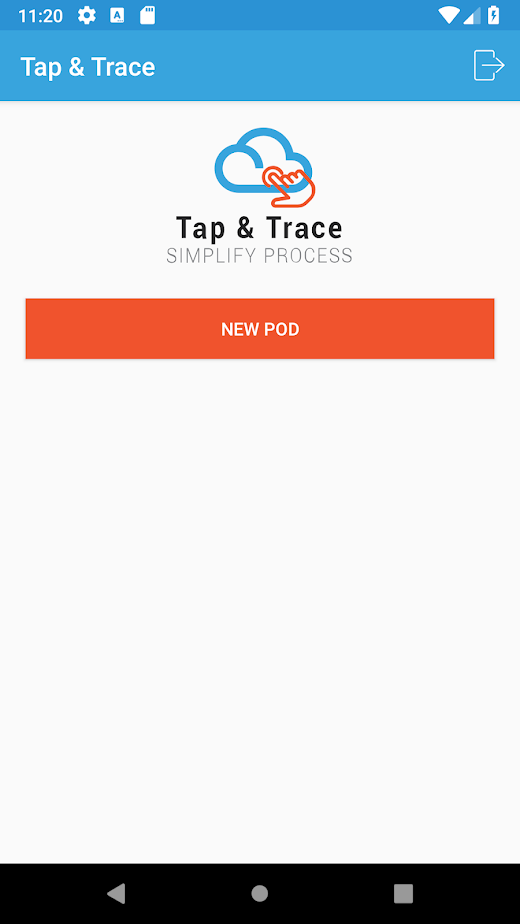 Android application Tap & Trace POD screenshot