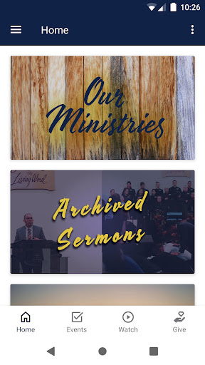 Android application Living Word Church UPC screenshort
