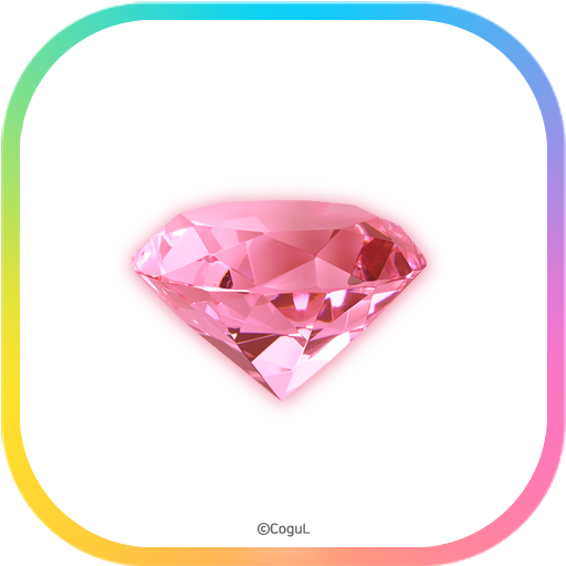 카카오톡 테마 - 빈티지 온 화이트_핑크 다이아몬드 logo