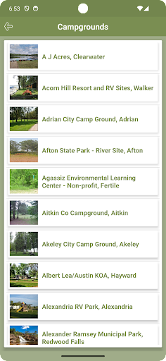 Minnesota Campgrounds Screen 3