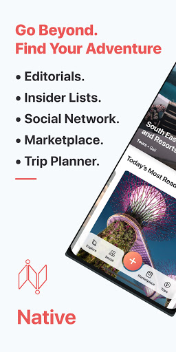 Android application Native: Travel Social Commerce screenshort