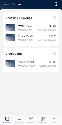 CORE Credit Union Screen 2