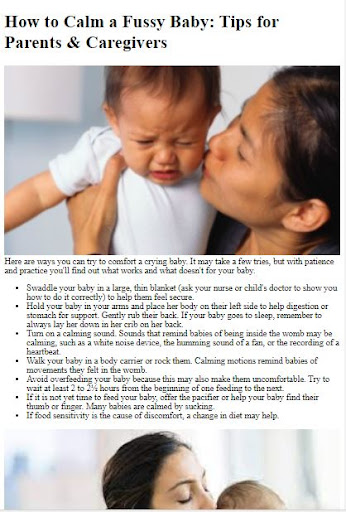 Android application How to Soothe a Baby screenshort