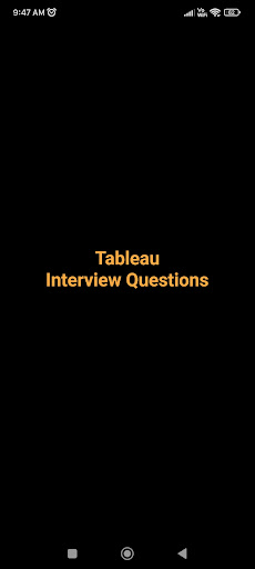Android application Tableau Interview Question screenshort