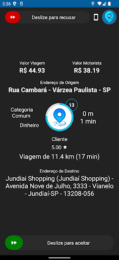 Android application ALF CAR - Motorista screenshort
