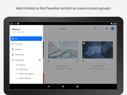 Screenshot of MicroStrategy Library