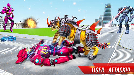Flying Wild Tiger Robot Game 7.1 screenshots 11