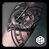 Clock Tattoo Design icon