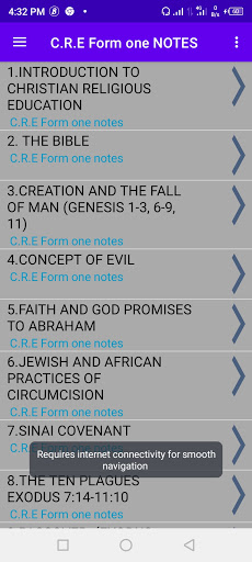 C.r.e: form one notes Screen 2