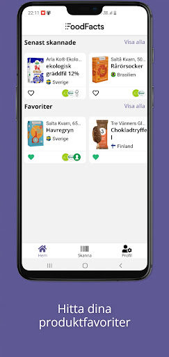 Android application FoodFacts screenshort
