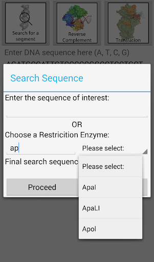 DNA2App - Sequence analyzer Screen 3