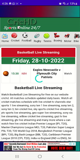 NBA Scheduled Updates Screen 2