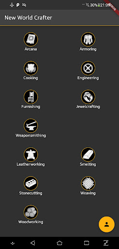 Android application New World Crafter screenshort