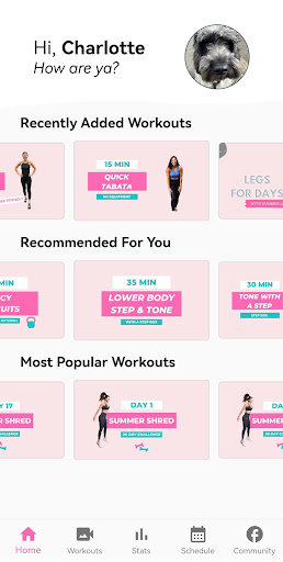 Android application Let's Get Fit screenshort