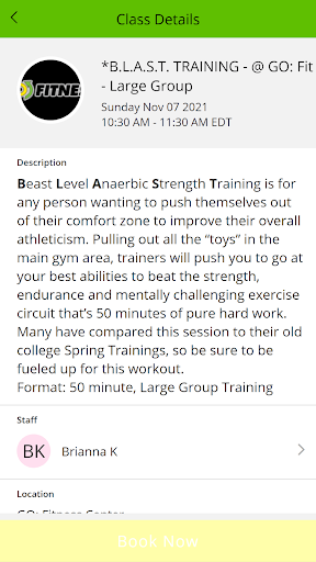 GO: Fitness Centers Screen 3