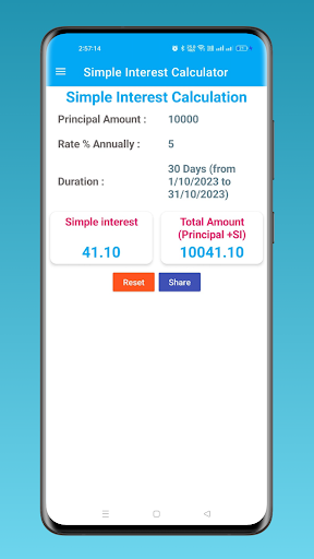 Simple Interest Calculator Screen 3