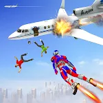 Cover Image of Télécharger Flying Superhero Robot Games: Crime City Gangster  APK