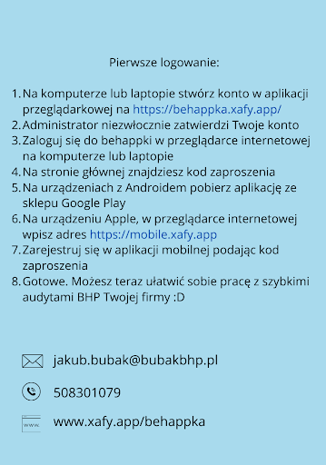 Android application Behappka - audyty BHP screenshort