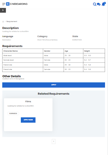Android application Cineboarding screenshort