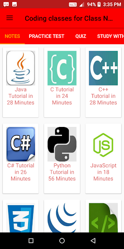 Android application Basic Coding classes for Nur t screenshort