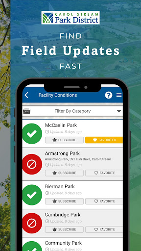Carol Stream Park District Screen 2