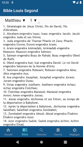 Android application Bible Louis Segond screenshort