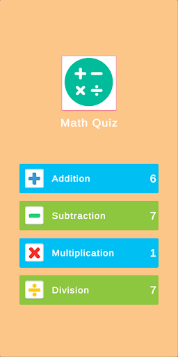 Android application Math Quiz screenshort
