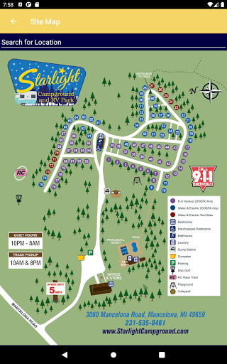 Screenshot of Starlight Campground & RV Park