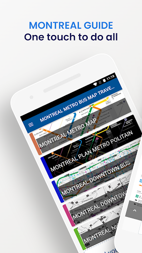 Android application Montreal Metro Bus Map Guide screenshort