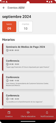 Eventos ABM Screen 2